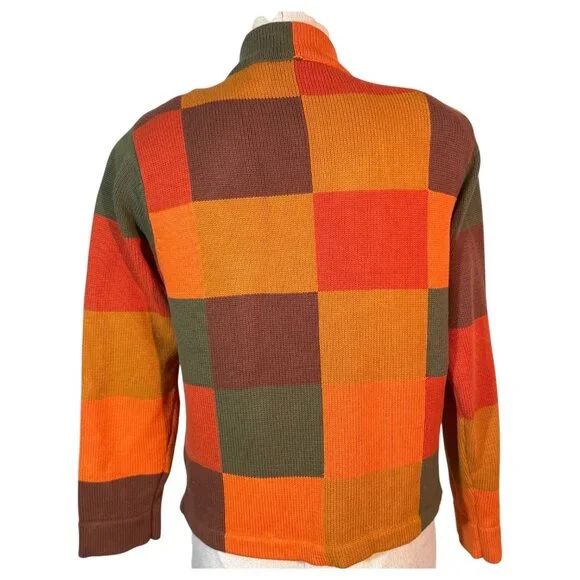 Christina Rotelli Parisian Patchwork Cardigan Sweater Size PS Cotton Colorblock - Picture 4 of 7